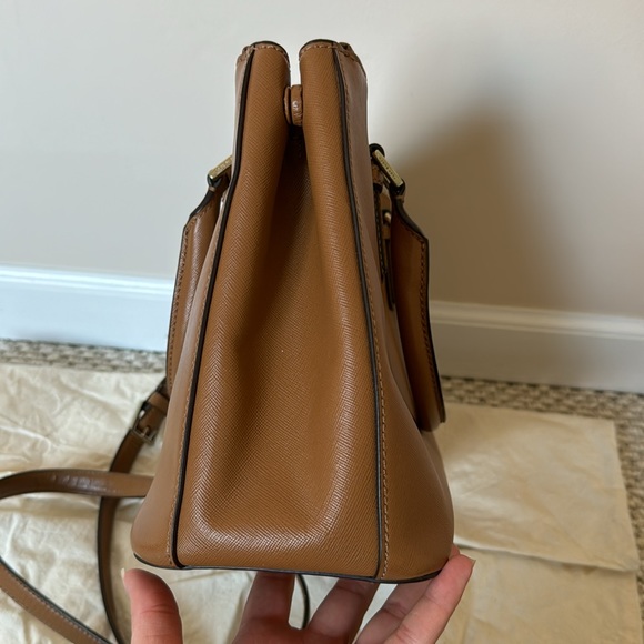 Tory Burch Tigers Eye Brown Saffiano Leather Robinson Mini Double-Zip Tote - Picture 9 of 17